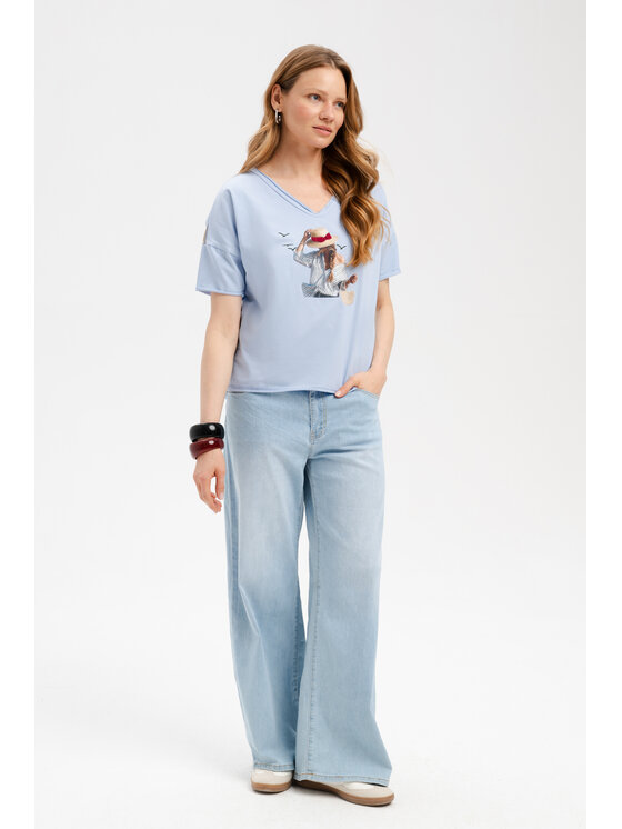 blue shadow blue shadow Bluzka Belisiti Niebieski Regular Fit