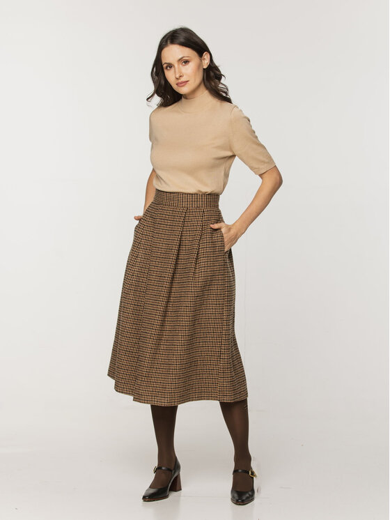 Willsoor Willsoor Spódnica midi 67897 Brązowy A-Line Fit