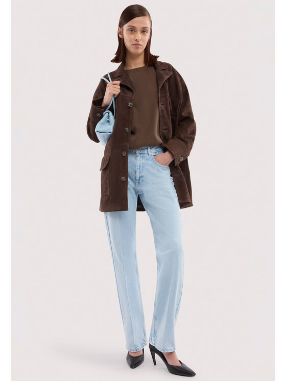Trussardi Trussardi Kurtka skórzana R368A000737N032 Brązowy Regular Fit