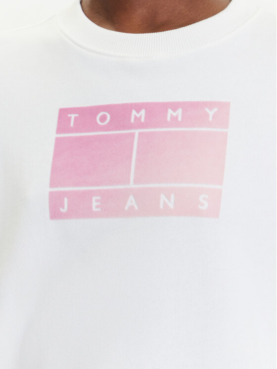 Tommy Jeans Tommy Jeans Majica dugih rukava Gradient Flag DW0DW21396 Bijela Relaxed Fit