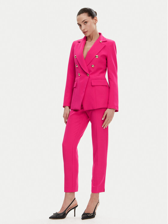 Maryley Maryley Hlače iz tkanine 25EB52Z/M24/43AL Roza Regular Fit