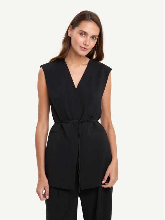 KMX KMX Kamizelka 192730007 Czarny Fitted Fit