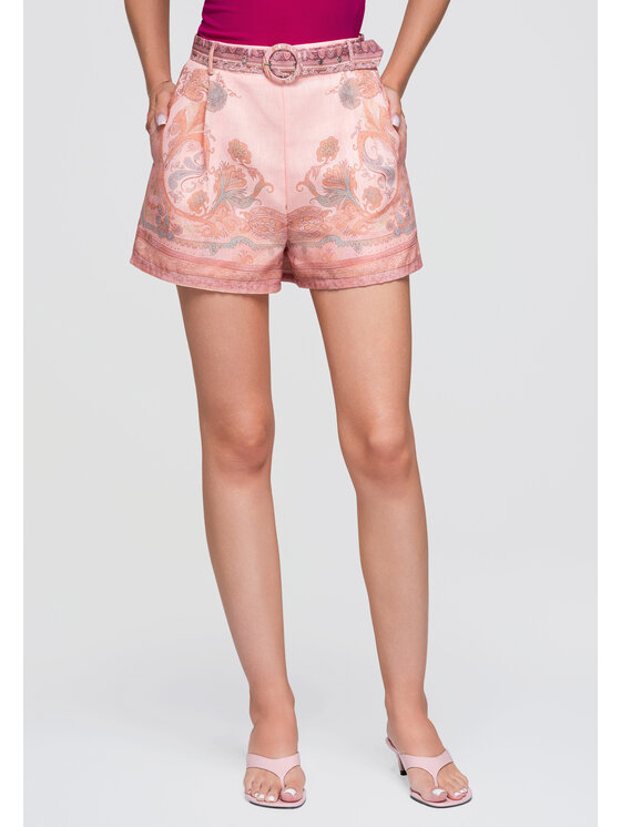 Ombre Ombre Szorty materiałowe OW-ST-E0022 Różowy Regular Fit