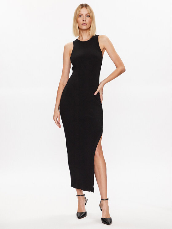 MICHAEL Michael Kors Rochie tricotată MS381M033D Negru Slim Fit Femei imagine noua