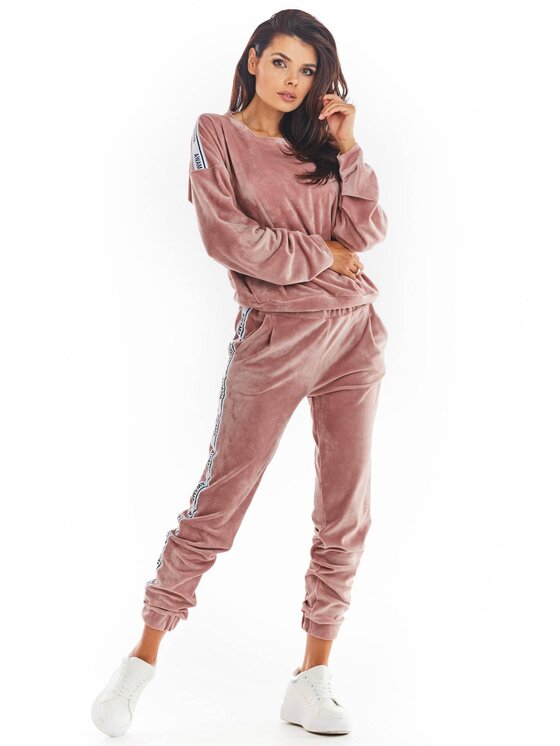 Awama Awama Bluza A374 Różowy Basic Fit