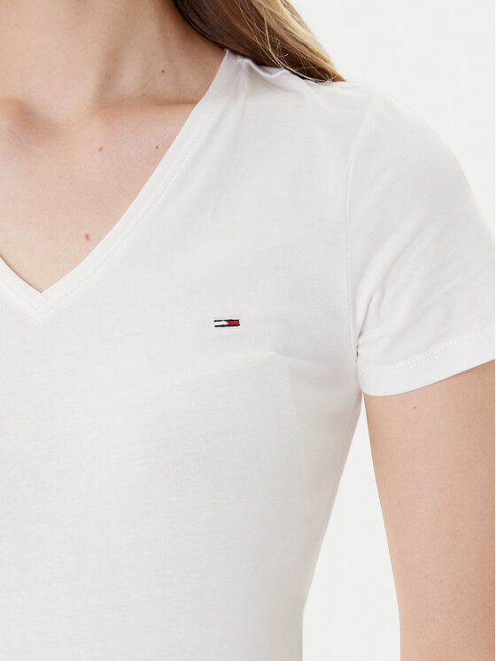 Tommy Jeans Tommy Jeans Marškinėliai Tjw Skinny Stretch DW0DW09197 Balta Slim Fit
