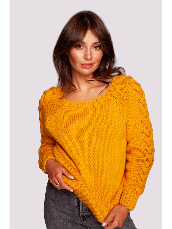 BeWear BeWear Sveter BK090 Žltá Comfortable Fit