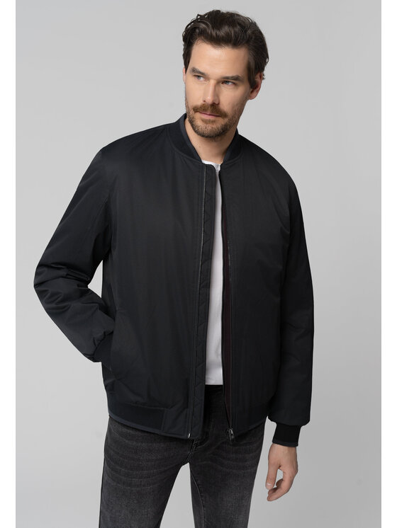 Volcano Volcano Kurtka bomber J-TOBIAS Czarny Regular Fit