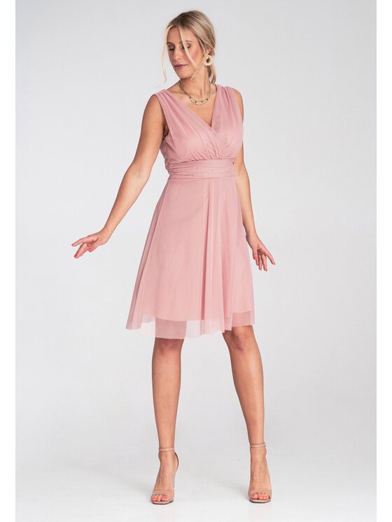 FIGL FIGL Koktejlové šaty M1207 Ružová Flared Fit
