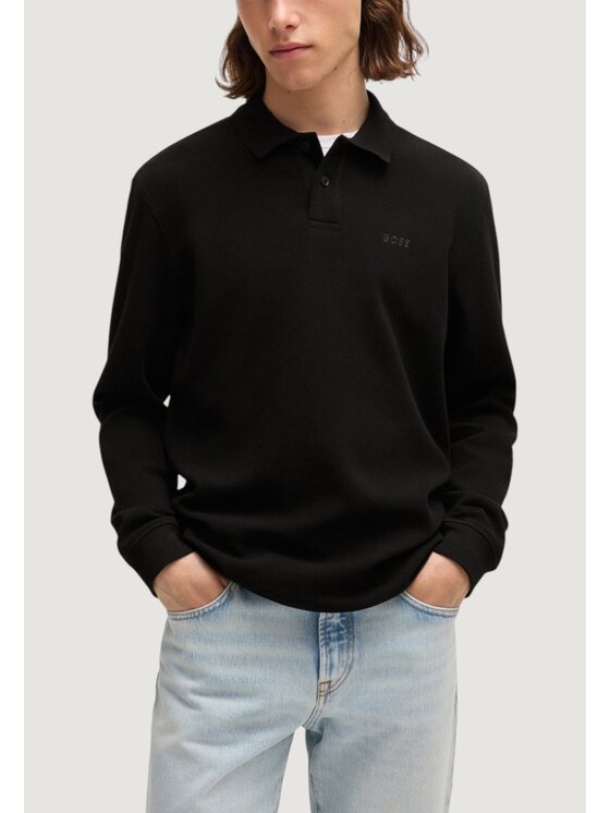 BOSS BOSS Polo Petempestolong 10262290 01 Nero Long Fit