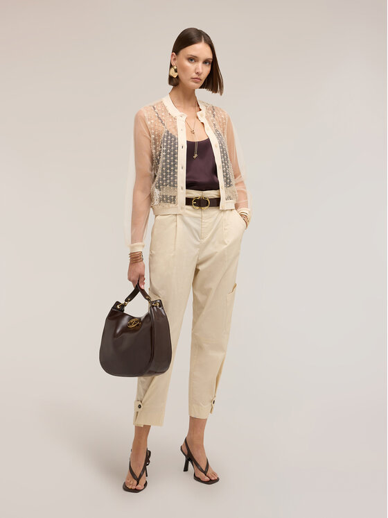 Motivi Motivi Bluzka 5024Q000929N002 Kremowy Cropp Fit