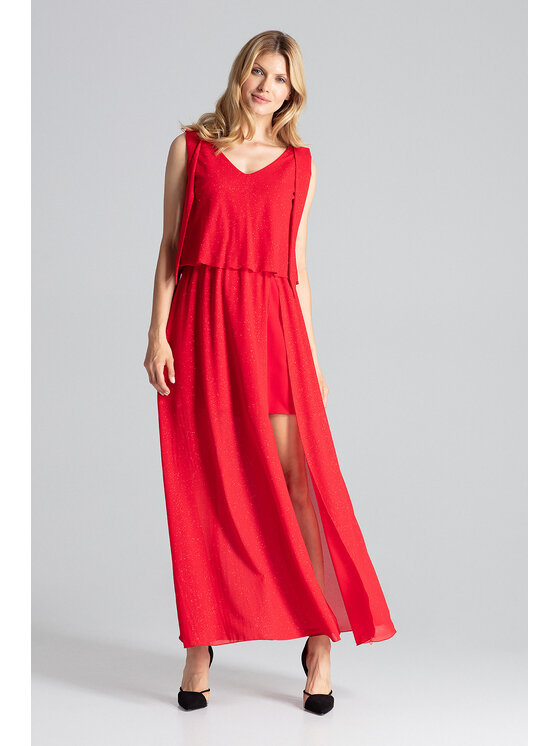FIGL FIGL Šaty M691 Červená Regular Fit