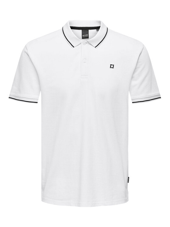 Only & Sons Only & Sons Polo Fletcher 22024827 Biały Regular Fit