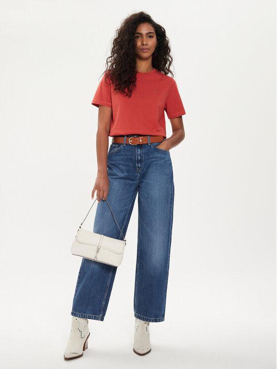 Tommy Hilfiger Tommy Hilfiger Marškinėliai Modern WW0WW39848 Raudona Regular Fit