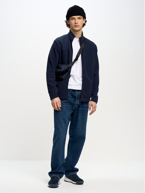 BIG STAR BIG STAR Bluza MALKOM_403_170 Granatowy Basic Fit