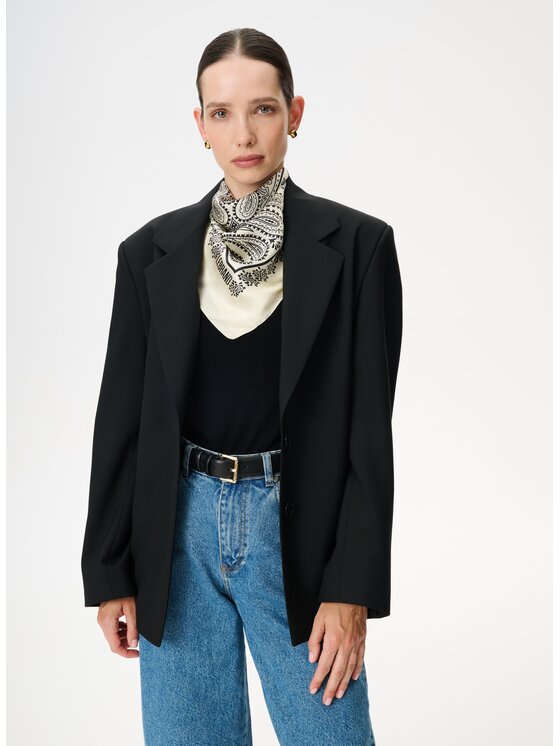 LEBRAND LEBRAND Chusta Bandana Jedwabna Beżowy