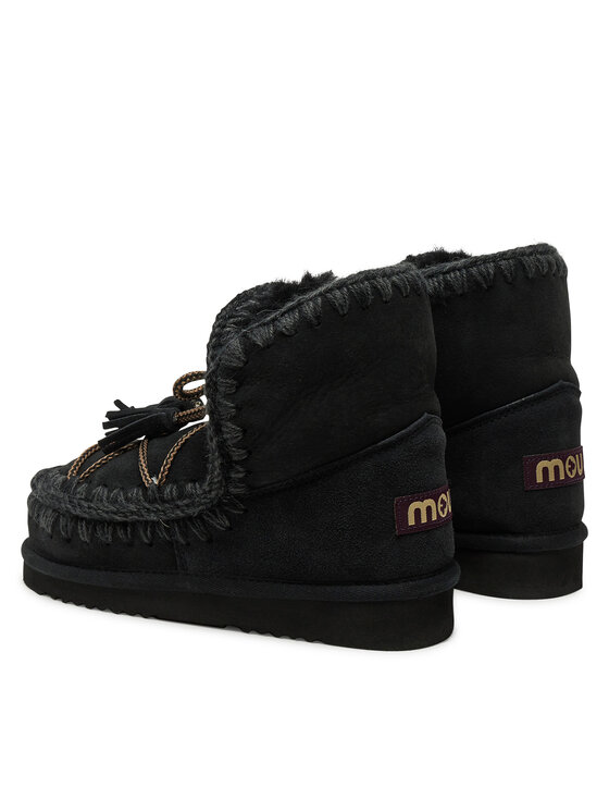 Mou Mou Μπότες Χιονιού Eskimo Scoubidoo Lace FW101124A Μαύρο