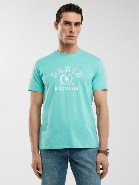 BIG STAR BIG STAR T-Shirt BESTER Turkusowy Basic Fit