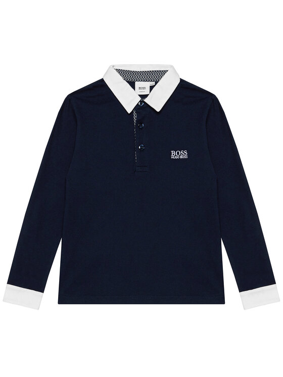 Polo J25G48 S Blu scuro Slim Fit