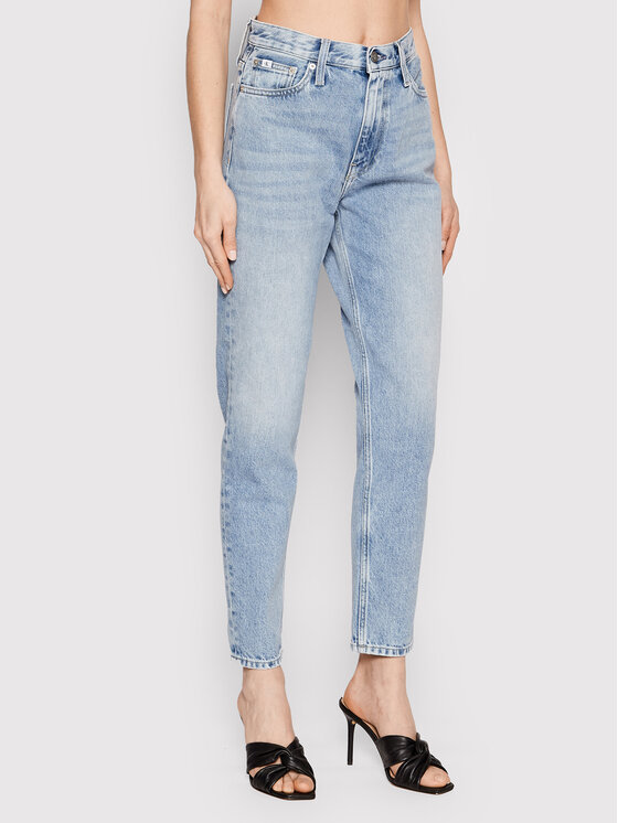 Calvin Klein Jeans Blugi J20J218507 Albastru Mom Fit