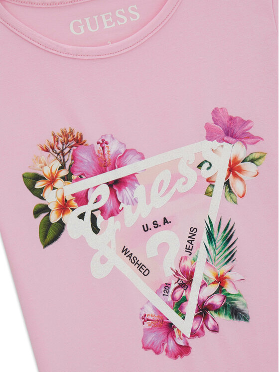 Guess Guess T-Shirt K6GI02 K6YW4 Ροζ Regular Fit