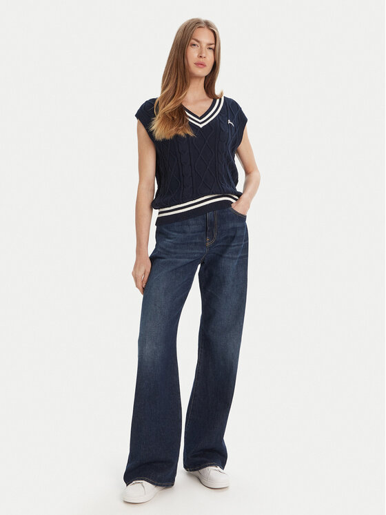 Guess Guess Sweter V5GR00 Z3FB1 Granatowy Classic Fit