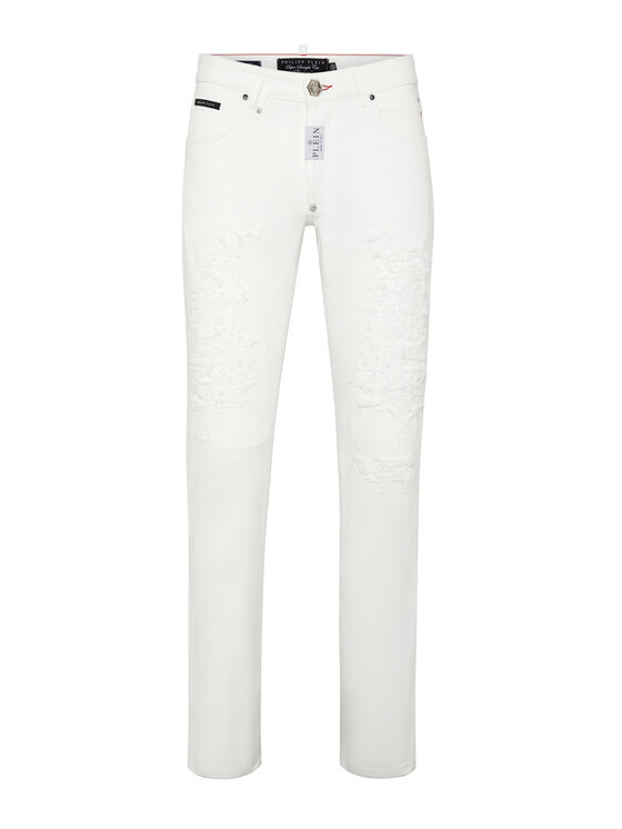 PHILIPP PLEIN PHILIPP PLEIN Jeansy 1269 Bílá Straight Leg