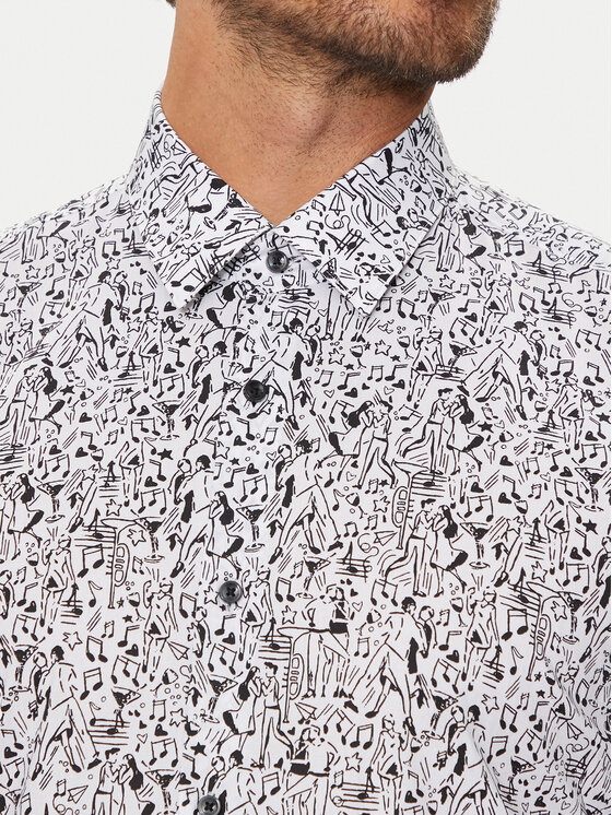 BOSS Boss Marškiniai 50520065 Balta Slim Fit