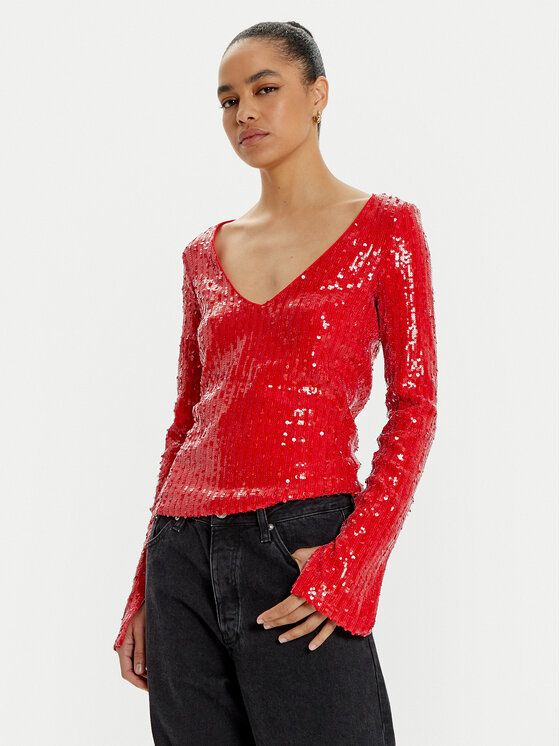 ROTATE ROTATE Bluza Georgia 1131493017 Rdeča Regular Fit