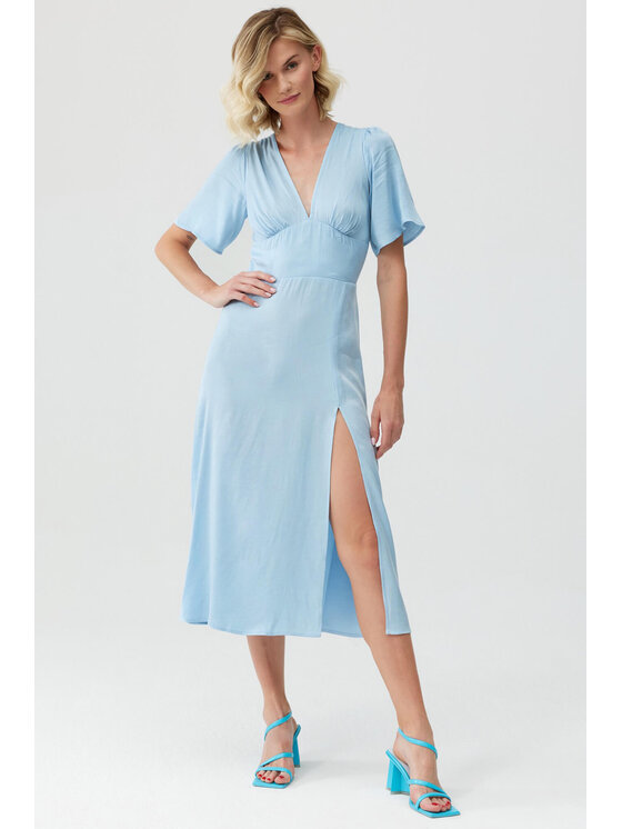Lunedi Lunedi Sukienka codzienna Romatica Maxi z Tancelu i Wiskozy Babyblue Niebieski Regular Fit