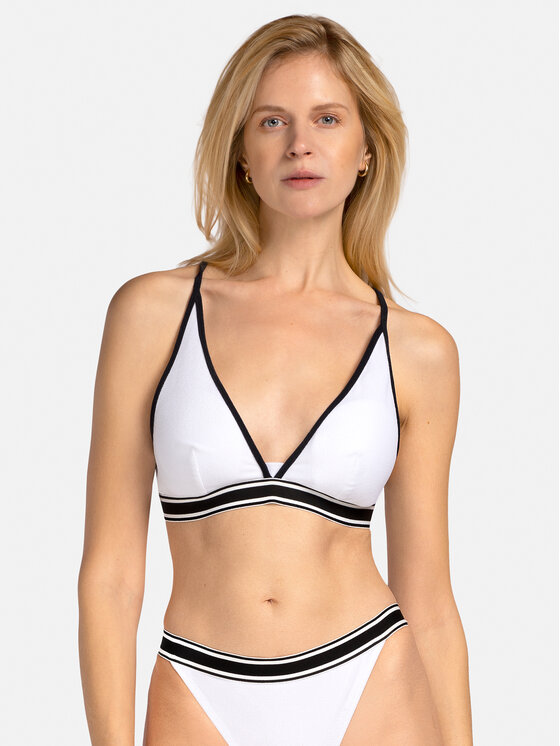Miss Lou Miss Lou Bikini pezzo sopra G-AW1-B Bianco