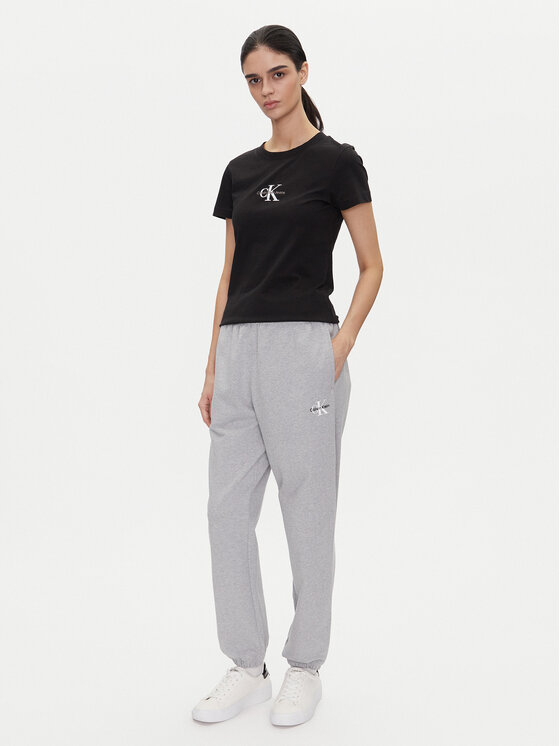 Calvin Klein Jeans Calvin Klein Jeans Spodnie dresowe Monologo LV047B235G Szary Regular Fit