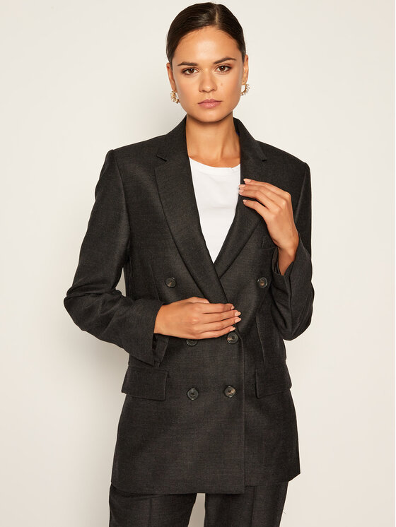 Victoria Victoria Beckham Victoria Victoria Beckham Švarkas Button 2420WJK002009A Pilka Regular Fit