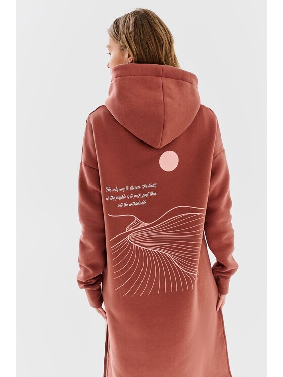 NAOKO NAOKO Mikina Desert Sands Červená Oversize