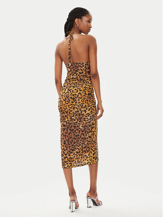 Just Cavalli Just Cavalli Sukienka koktajlowa 76PAO924 Brązowy Slim Fit