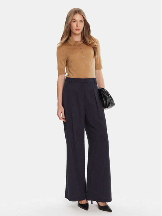 BOSS BOSS Тениска с яка и копчета Fidenka 50545015 Бежов Regular Fit