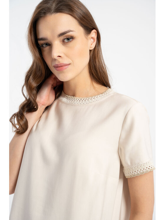 CLICK CLICK Μπλουζάκι 10-6822 Μπεζ Relaxed Fit