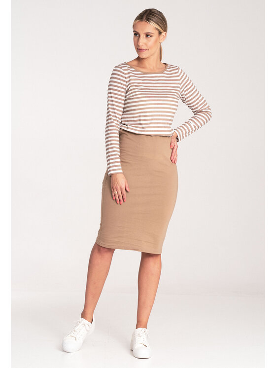 FIGL FIGL Sukienka codzienna M1057 Beżowy Regular Fit
