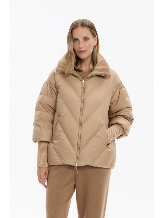 Deni Cler Milano Deni Cler Milano Kurtka zimowa T-DC-9060-F5-40-12-1 Beżowy Regular Fit