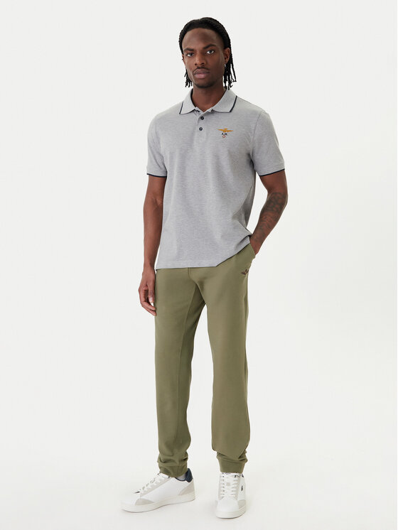 Aeronautica Militare Aeronautica Militare Tricou polo 261PO1308UP00082 Gri Regular Fit