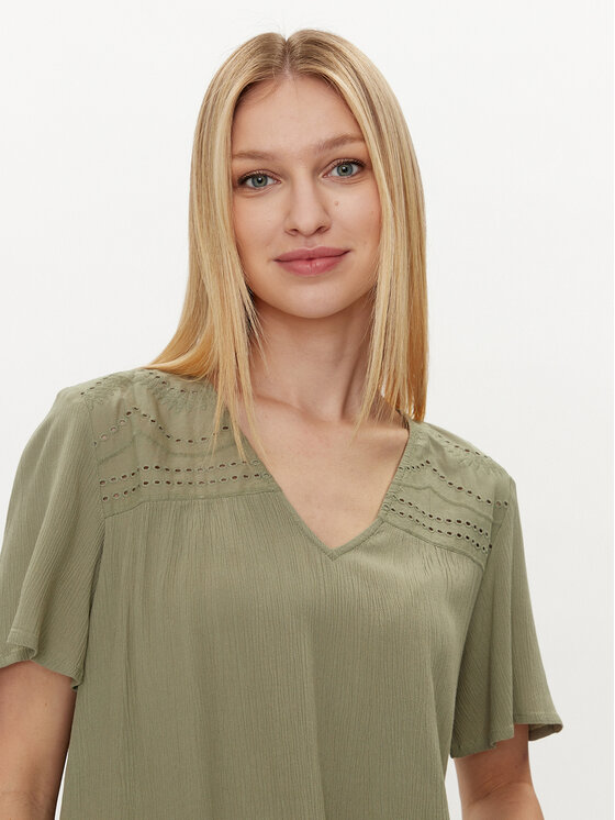 Vila Vila T-shirt Mesa 14092019 Zelena Regular Fit