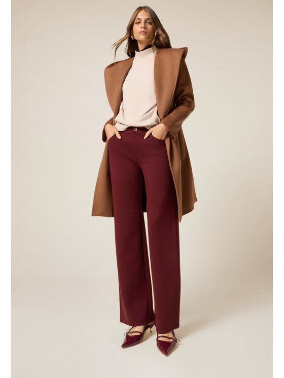 Oltre Oltre Pantaloni di tessuto P829J002386N036 Bordeaux Baggy Fit