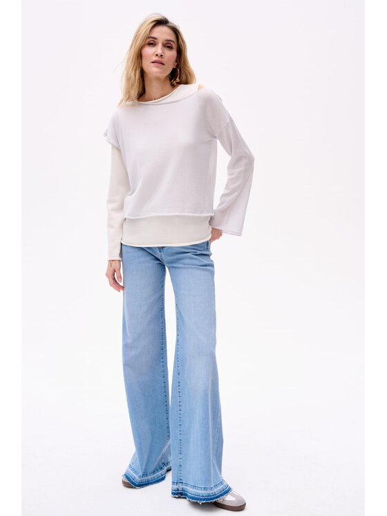 blue shadow blue shadow Sweter Two In One Szary Regular Fit