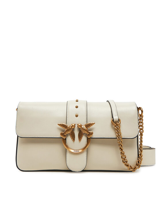 PINKO PINKO Дамска чанта Love One Mini Slouchy Fl PE 25 PLTT 104340 A0QO Екрю