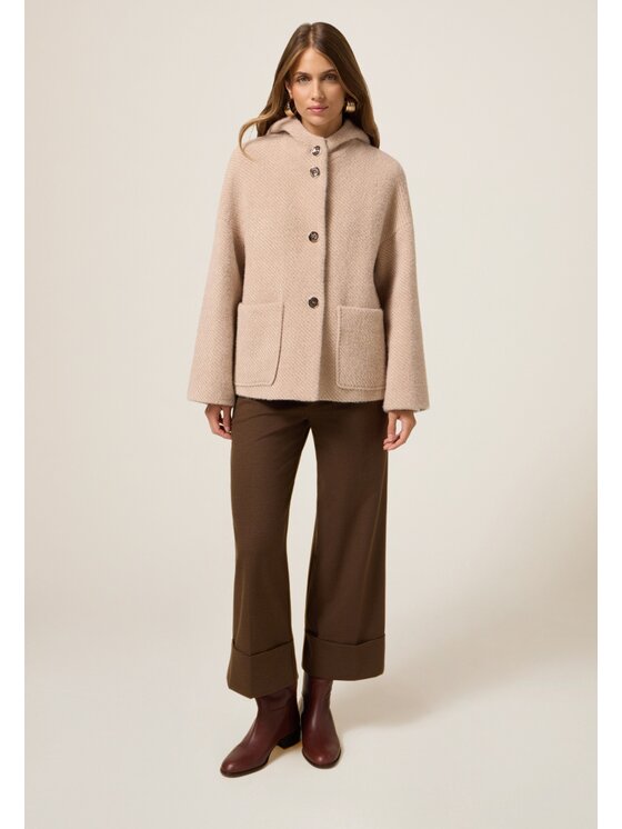Oltre Oltre Cappotto 8157J000227N002 Écru Baggy Fit