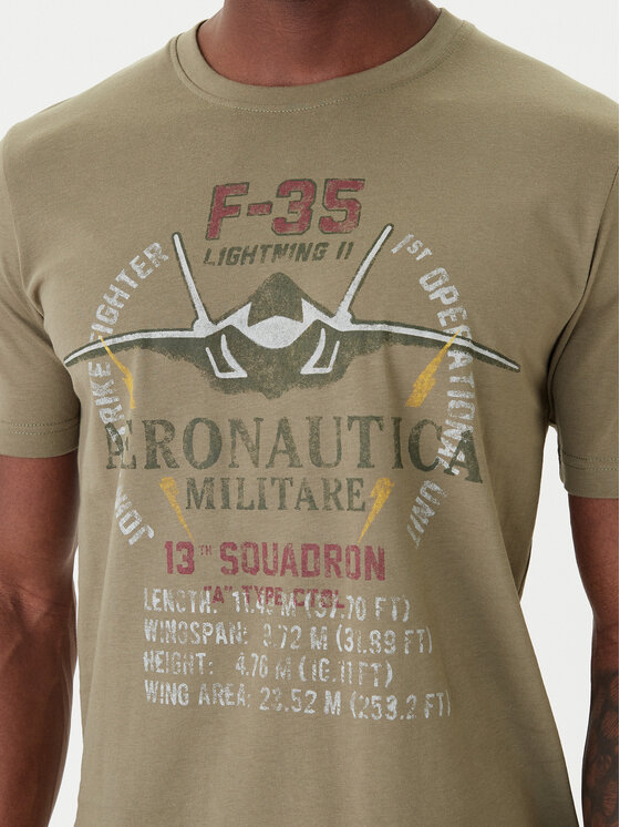 Aeronautica Militare Aeronautica Militare Tricou 261TS2536UJ00641 Verde Regular Fit