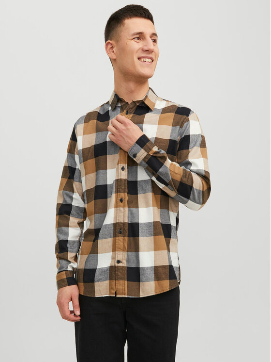 Jack&Jones Košulja Buffalo 12235965 Smeđa Slim Fit