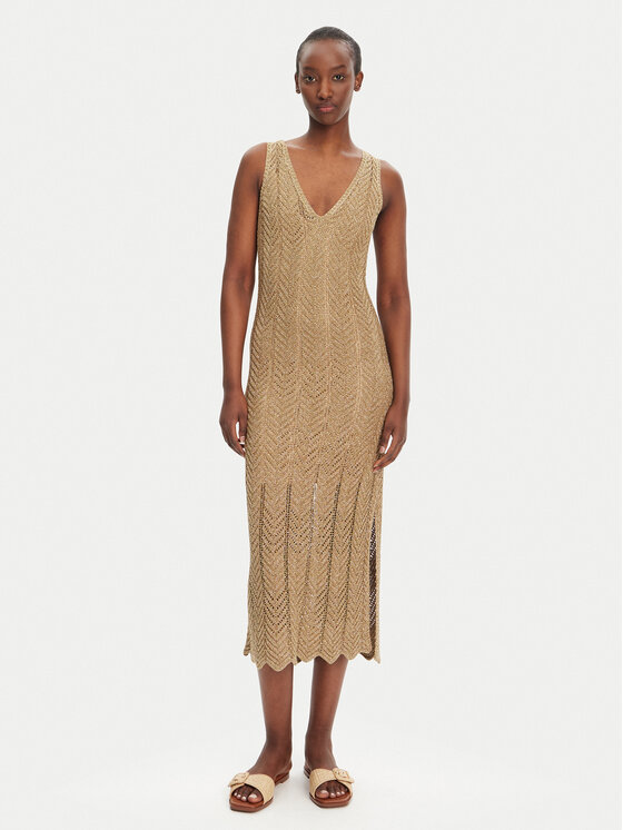 TWINSET TWINSET Strickkleid 251TT319A Beige Slim Fit