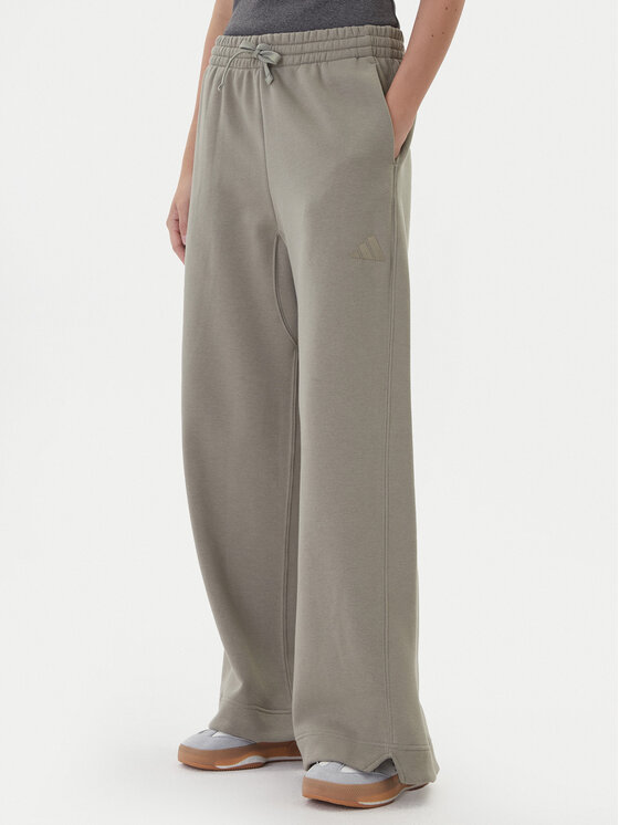 adidas adidas Долнище анцуг ALL SZN Fleece JY5014 Бежов Wide Leg