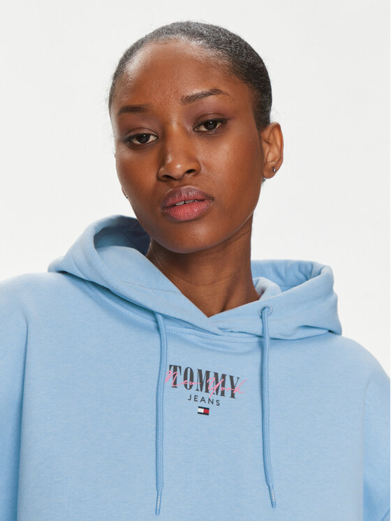 Tommy Jeans Tommy Jeans Bluză Essential Logo DW0DW17797 Albastru celest Relaxed Fit